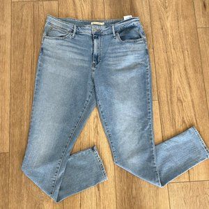 Levi's 721 Jeans Womens 34 High Rise Skinny Stretch Light Blue Denim Inseam 30